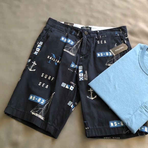 Nautica Men's Shorts Slim Fit Surf Sailing 30W New - Picture 15 of 15
